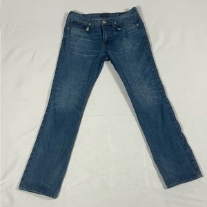 Blue slim fit denim jeans by bullhead